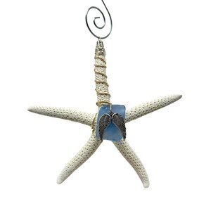 Wire Wrapped Pencil Starfish with Sea Glass Christmas Ornament or‎ Suncatcher